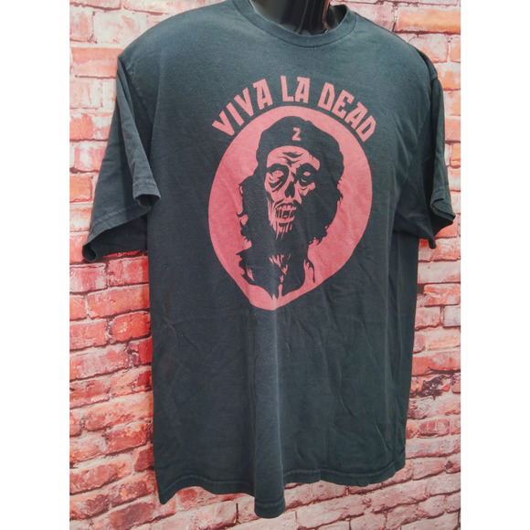 Viva La Dead Shirt Men's Black Zombie Che Graphic Short Sleeve Crew Neck Tee - Picture 4 of 5